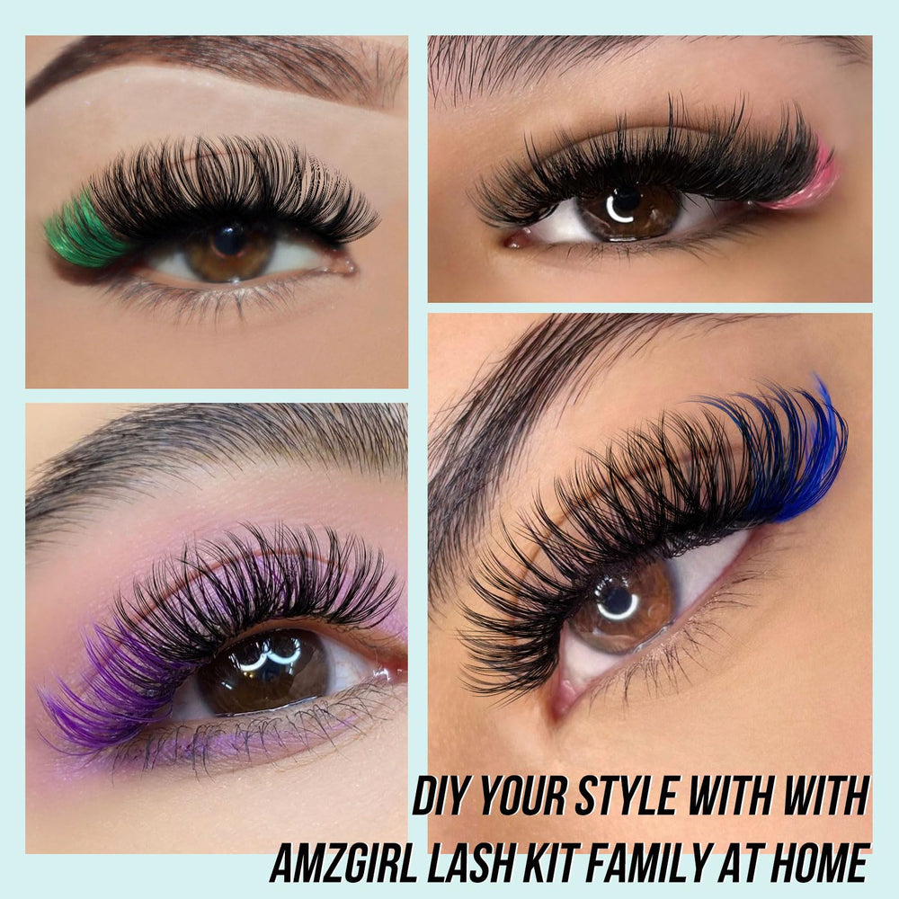 AMZGIRL LASH comparison of 9–16mm clusters showing size variety benefit