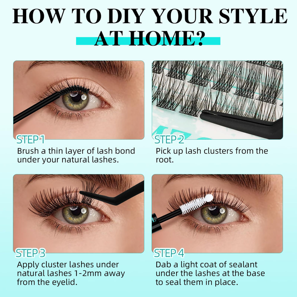 AMZGIRL LASH length comparison scale illustrating 8–16mm options for styling