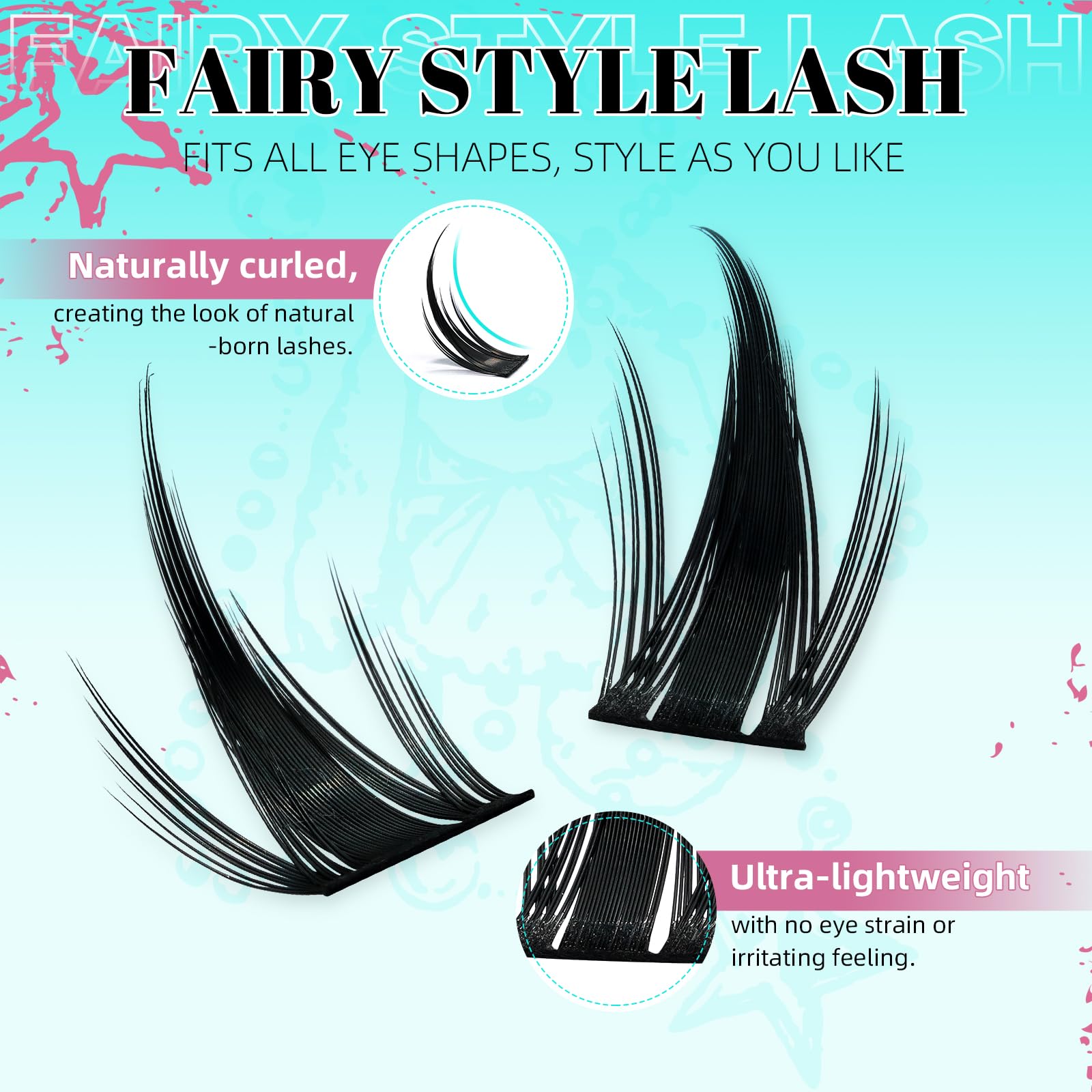 AMZGIRL LASH comparison of 10–18mm clusters showing customizable lengths