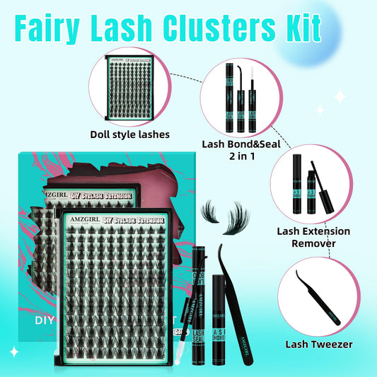AMZGIRL LASH manga fibers closeup with clear band for manga-style look.