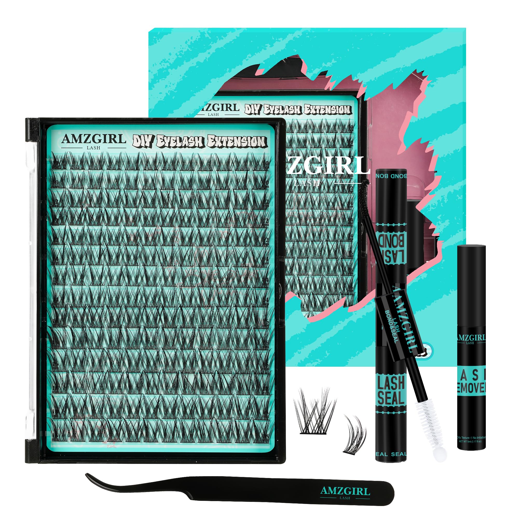 AMZGIRL LASH Manga Clusters Kit packaging for at-home DIY lash looks