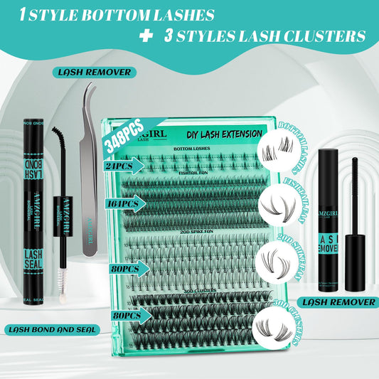 AMZGIRL LASH mixed-length clusters close-up highlighting soft texture