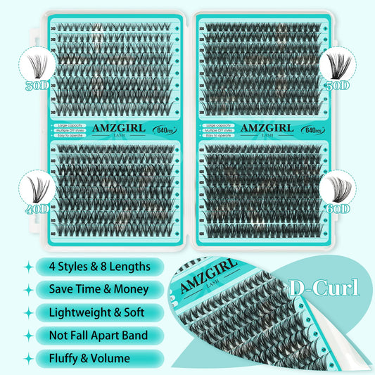 Mixed-length lash clusters (9-16mm) for versatile styles