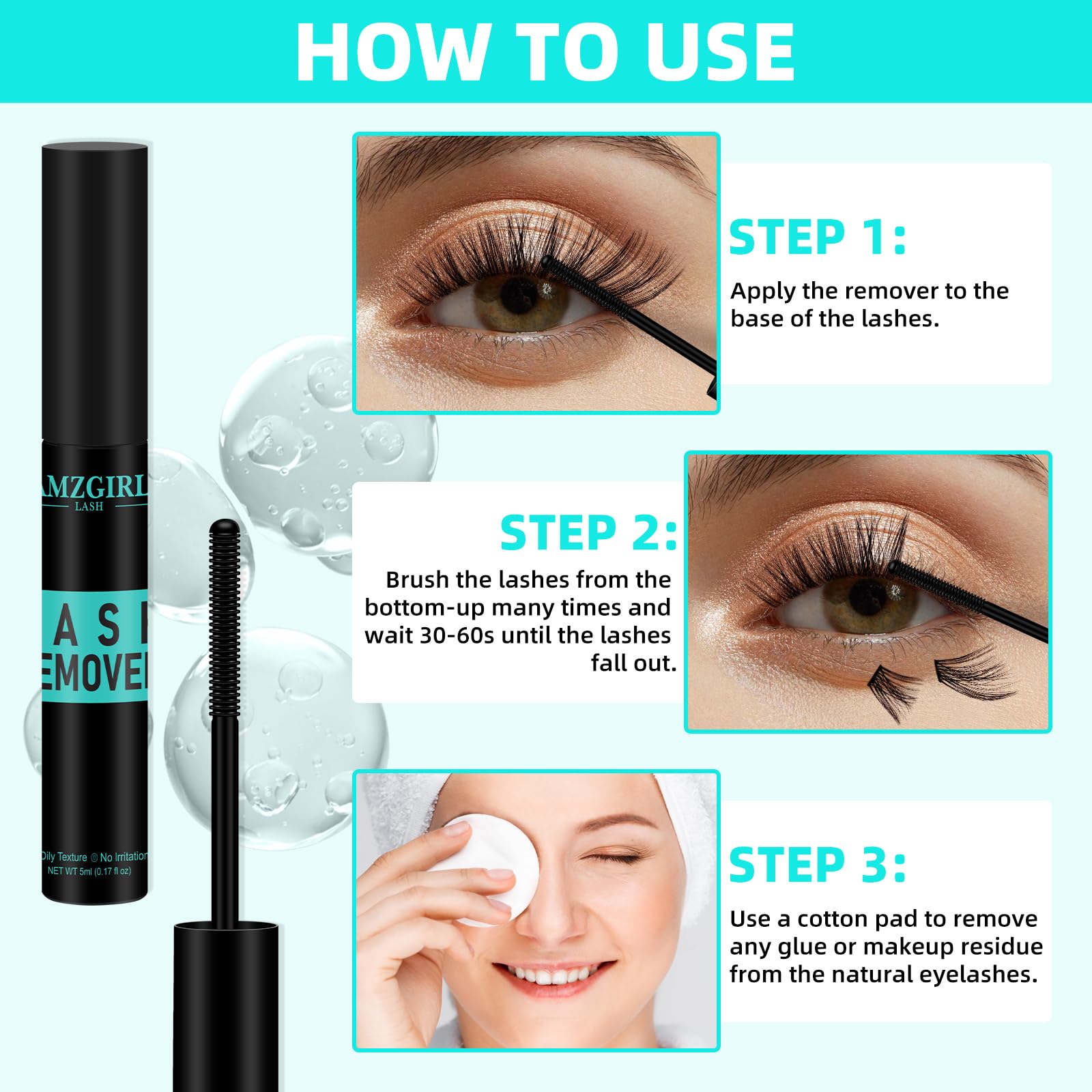 AMZGIRL LASH 5ml bottle beside a coin showing compact travel-friendly size advantage