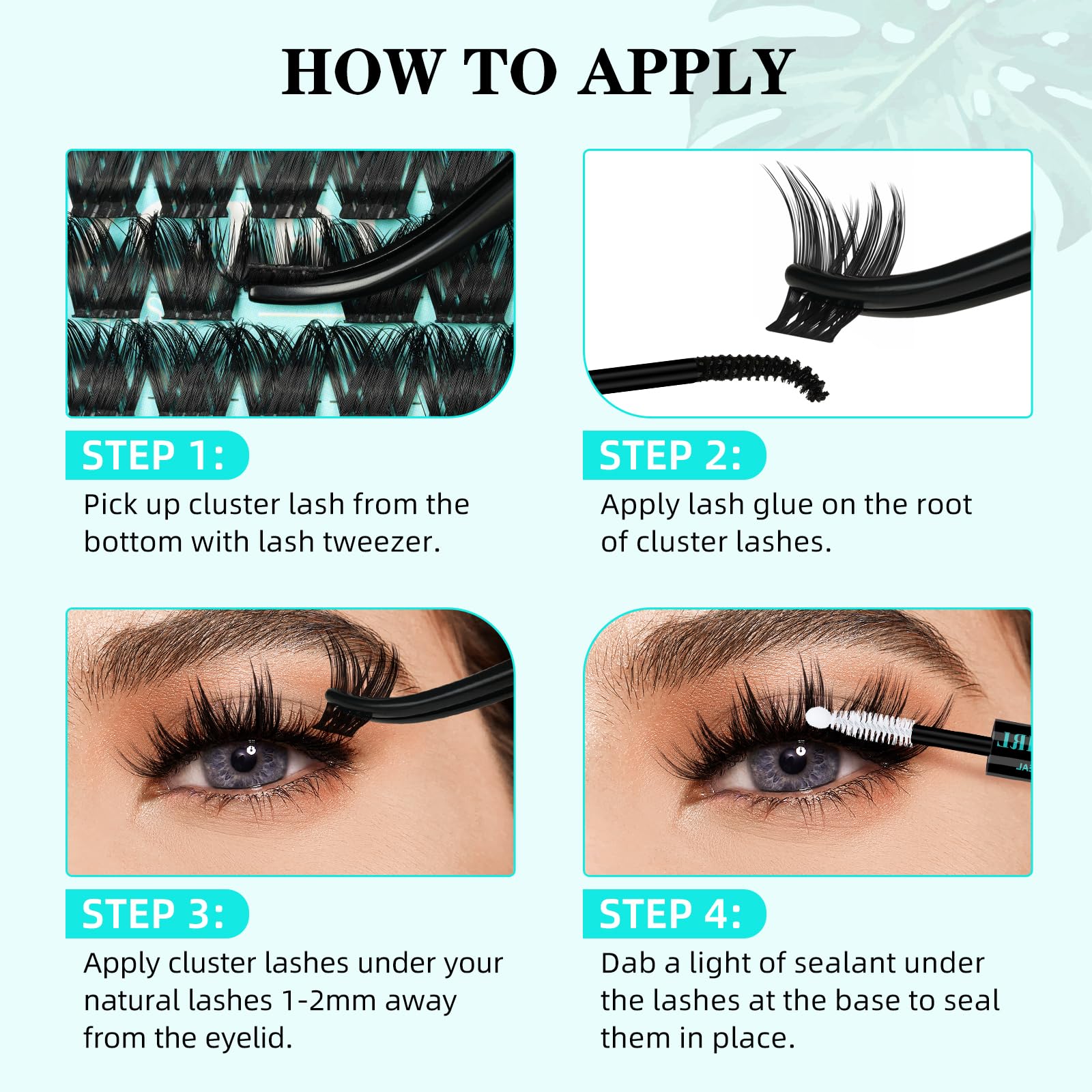AMZGIRL LASH Tulip length comparison strip displaying 10–18mm variety for styling