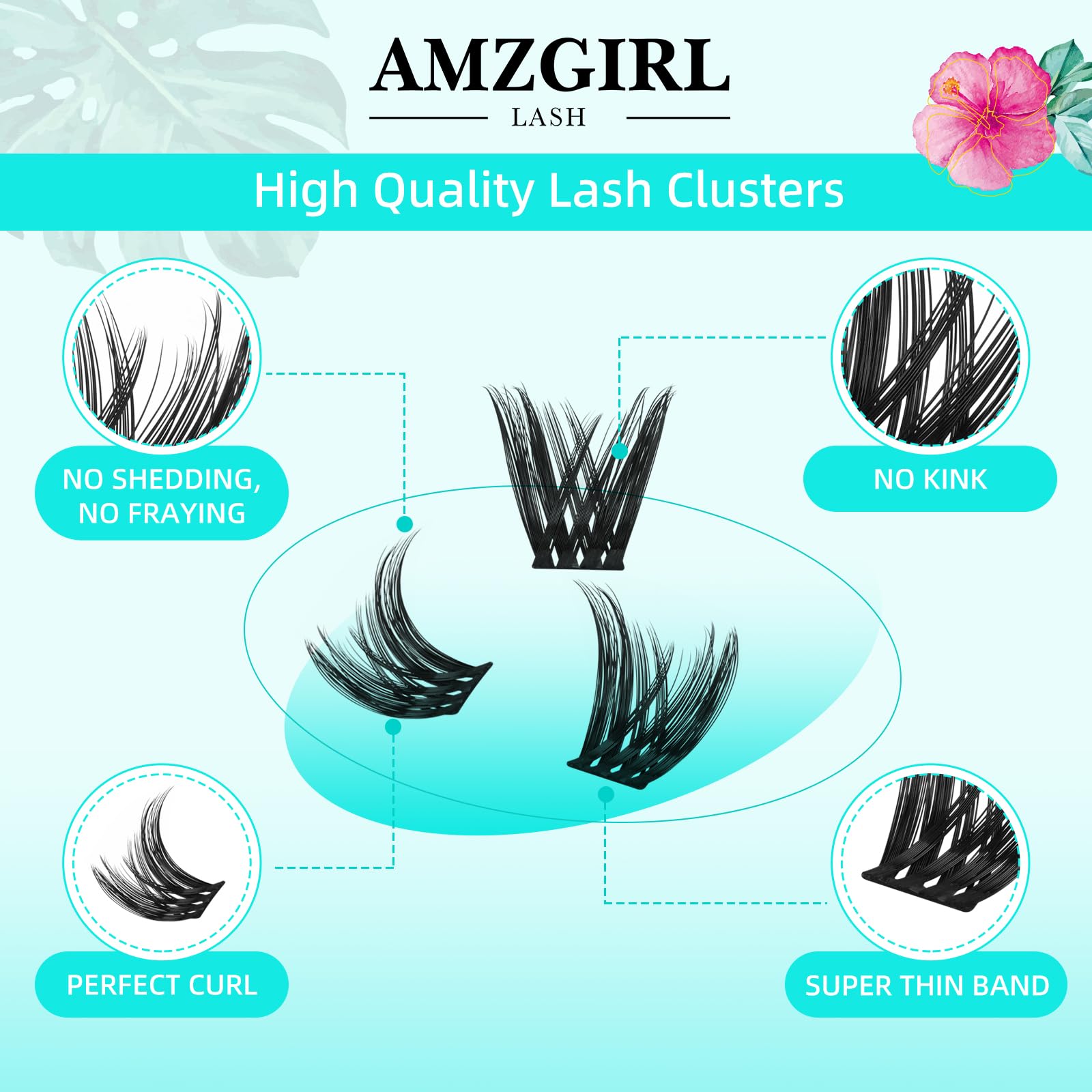 AMZGIRL LASH wide band enables quicker DIY application with 4–5 clusters.