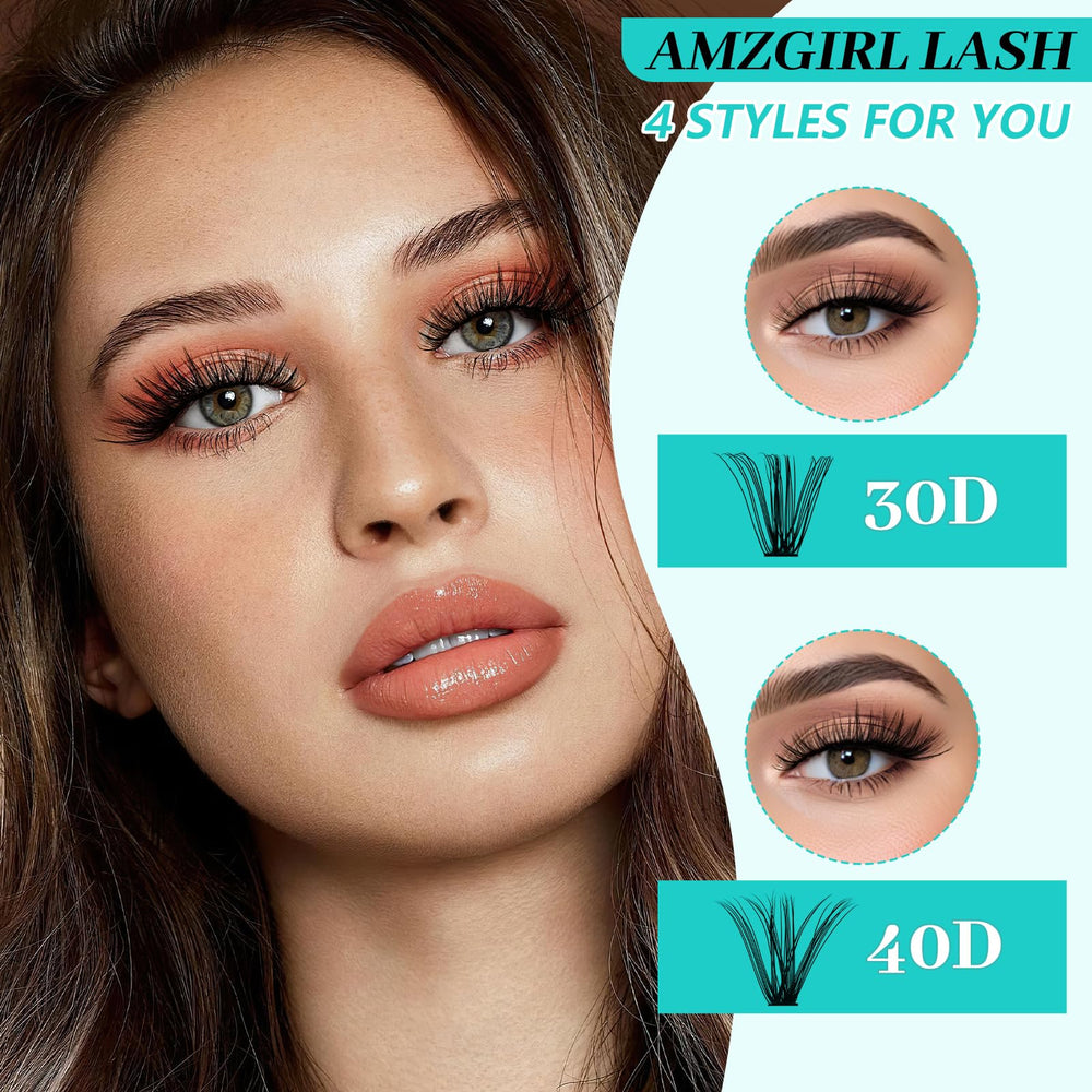 AMZGIRL LASH Natural look example with 9-16mm clusters