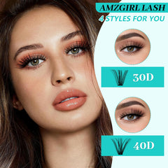 AMZGIRL LASH Natural look example with 9-16mm clusters