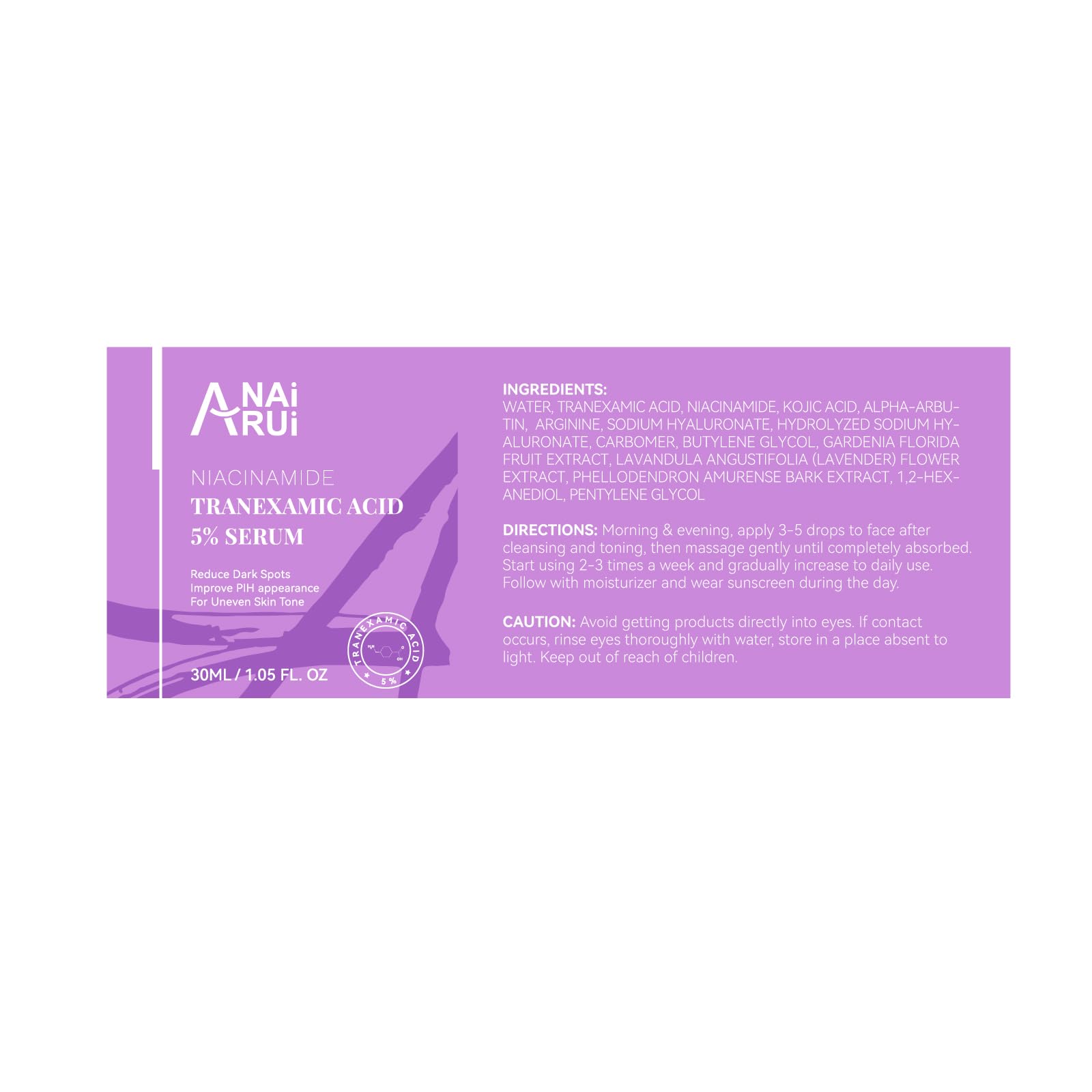 ANAI RUI bottle shows convenient morning and night application
