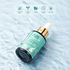 Evening skincare routine featuring ANAI RUI ceramide serum for calm, moisturized skin