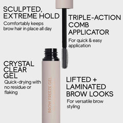 Integrated brush applicator of Brow Freeze Gel for precise placement