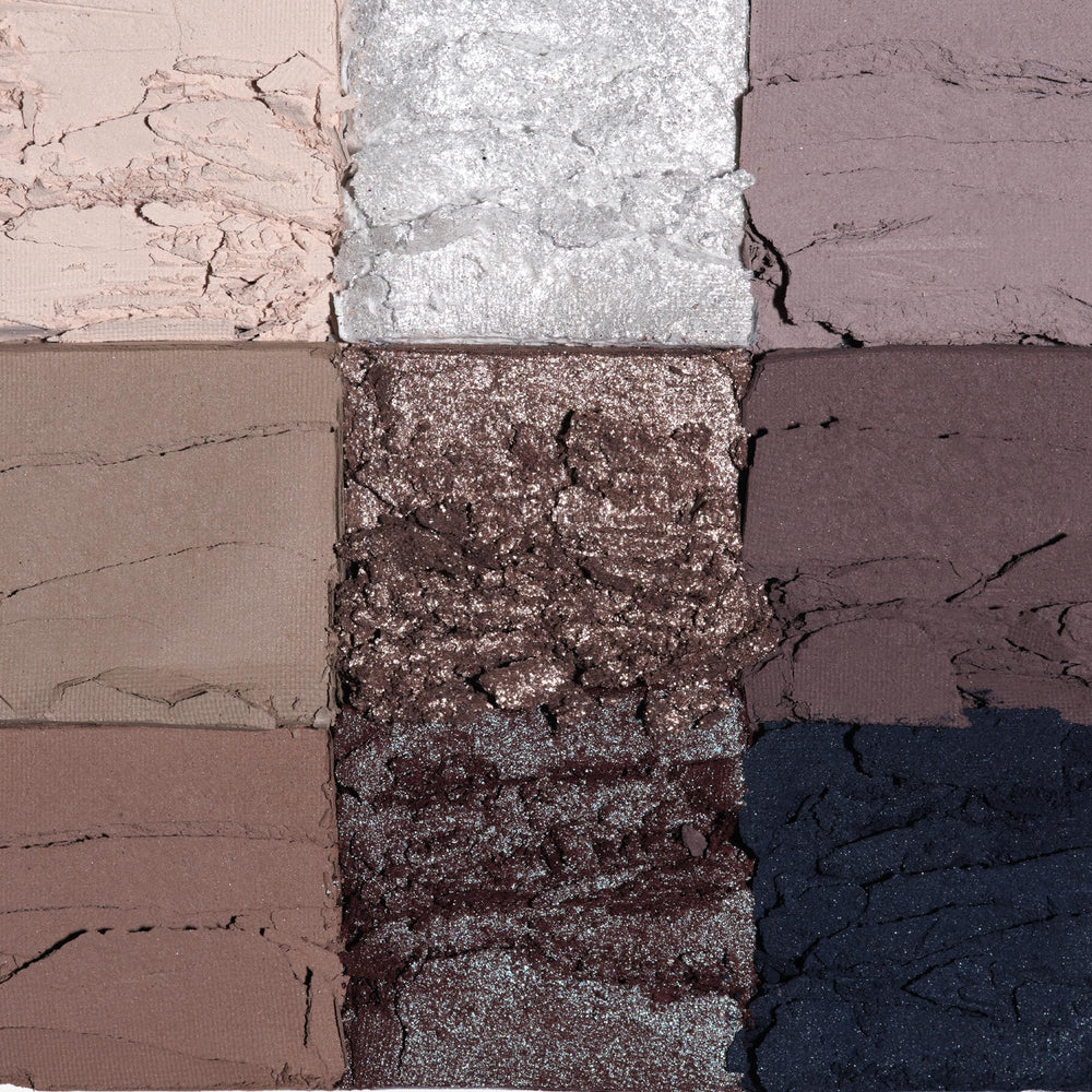 Anastasia Beverly Hills Haze Mini Eyeshadow Palette close-up of metallics for shimmer accents.