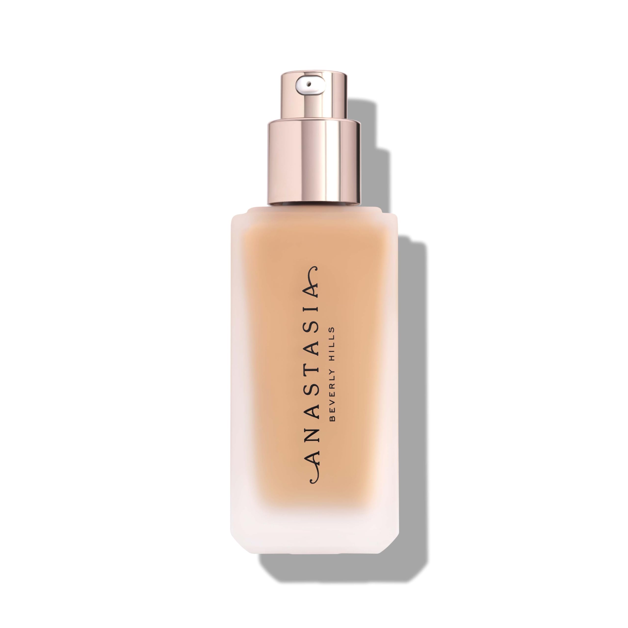 Anastasia Beverly Hills Impeccable Blurring Second Skin Foundation 4W bottle, velvet-matte finish.