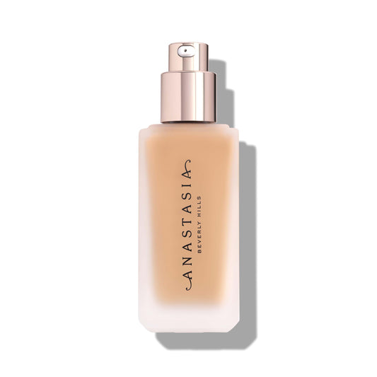 Anastasia Beverly Hills Impeccable Blurring Second Skin Foundation 4W bottle, velvet-matte finish.