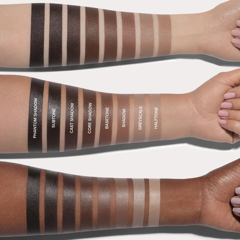 Anastasia Beverly Hills Basetone swatch on skin reveals cool-tone definition.