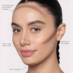 Anastasia Beverly Hills Basetone precision application highlights targeted cheek and jawline contouring.