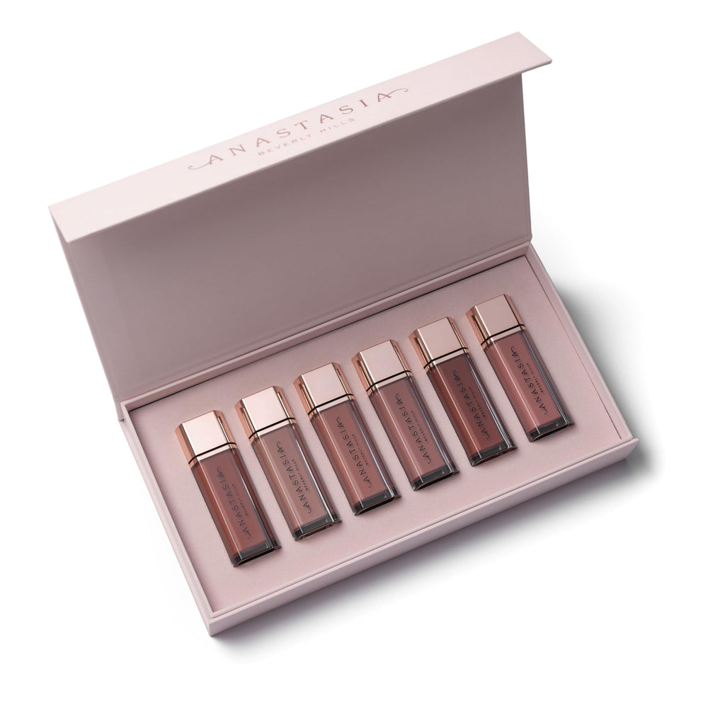 Anastasia Beverly Hills Lip Velvet holiday set packaging, ideal gift presentation.
