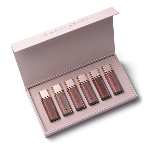 Anastasia Beverly Hills Lip Velvet holiday set packaging, ideal gift presentation.