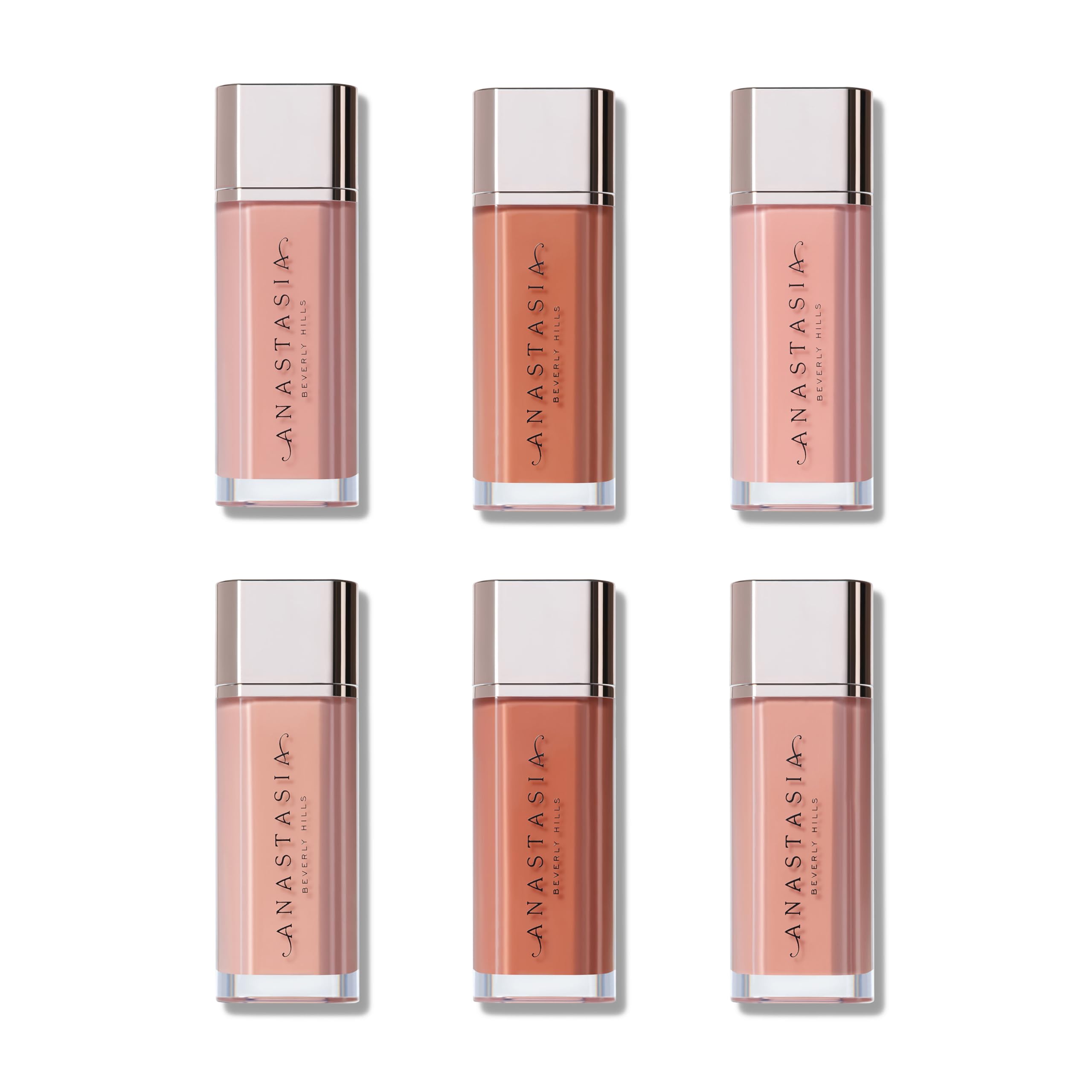 Anastasia Beverly Hills Lip Velvet neutrals swatches for versatile nude looks.