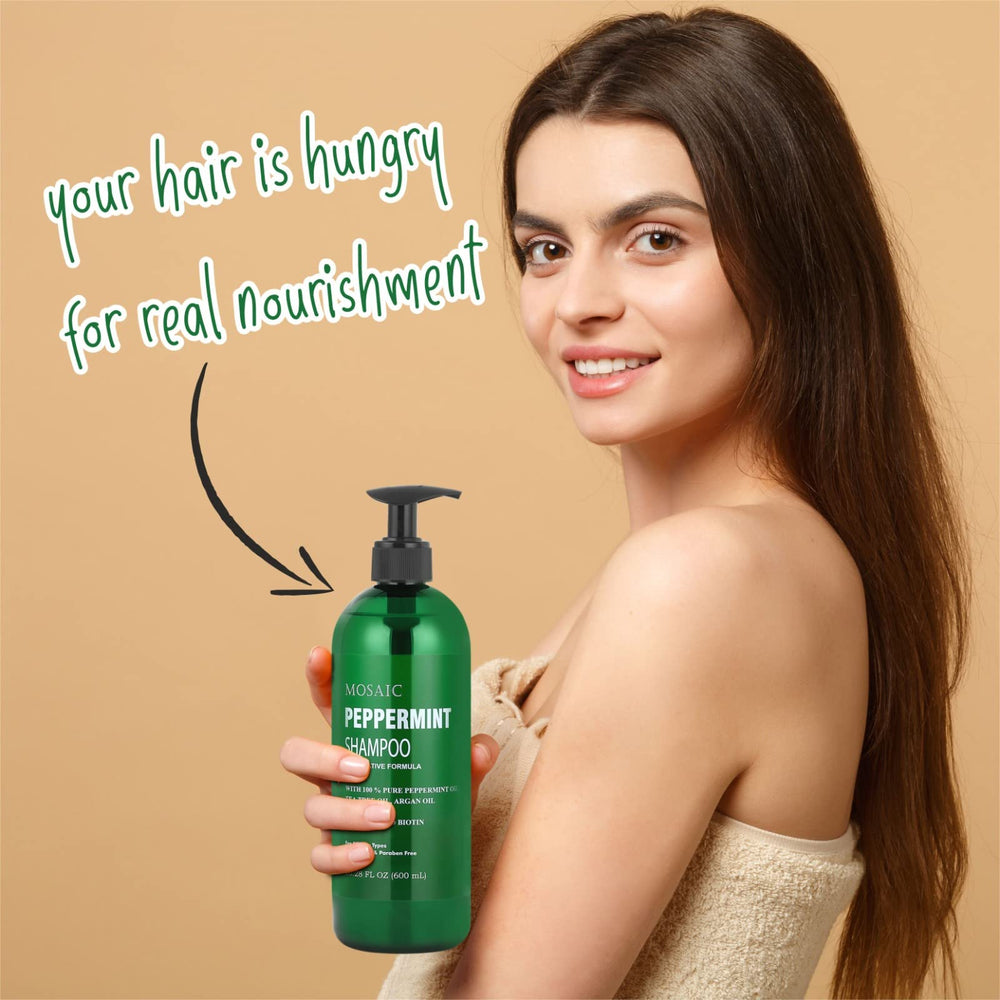 Healthy-looking hair after using AnatoliaDaphne peppermint oil set