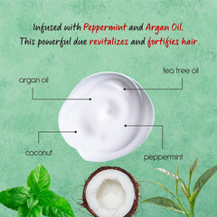 Tea tree oil and biotin ingredients highlighted for hair care