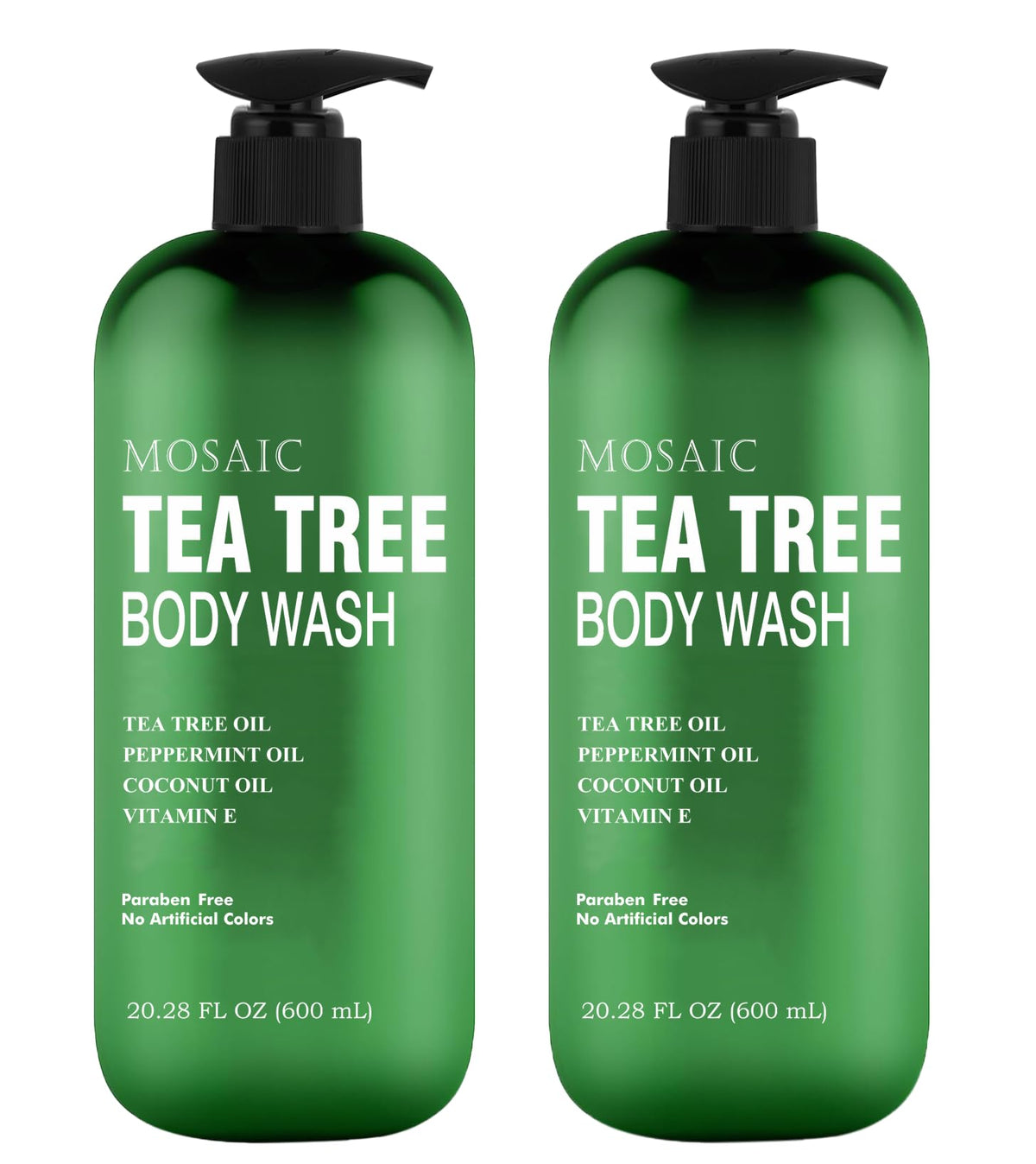 AnatoliaDaphne Tea Tree Body Wash bottle shows a large 600 ml size for daily use.