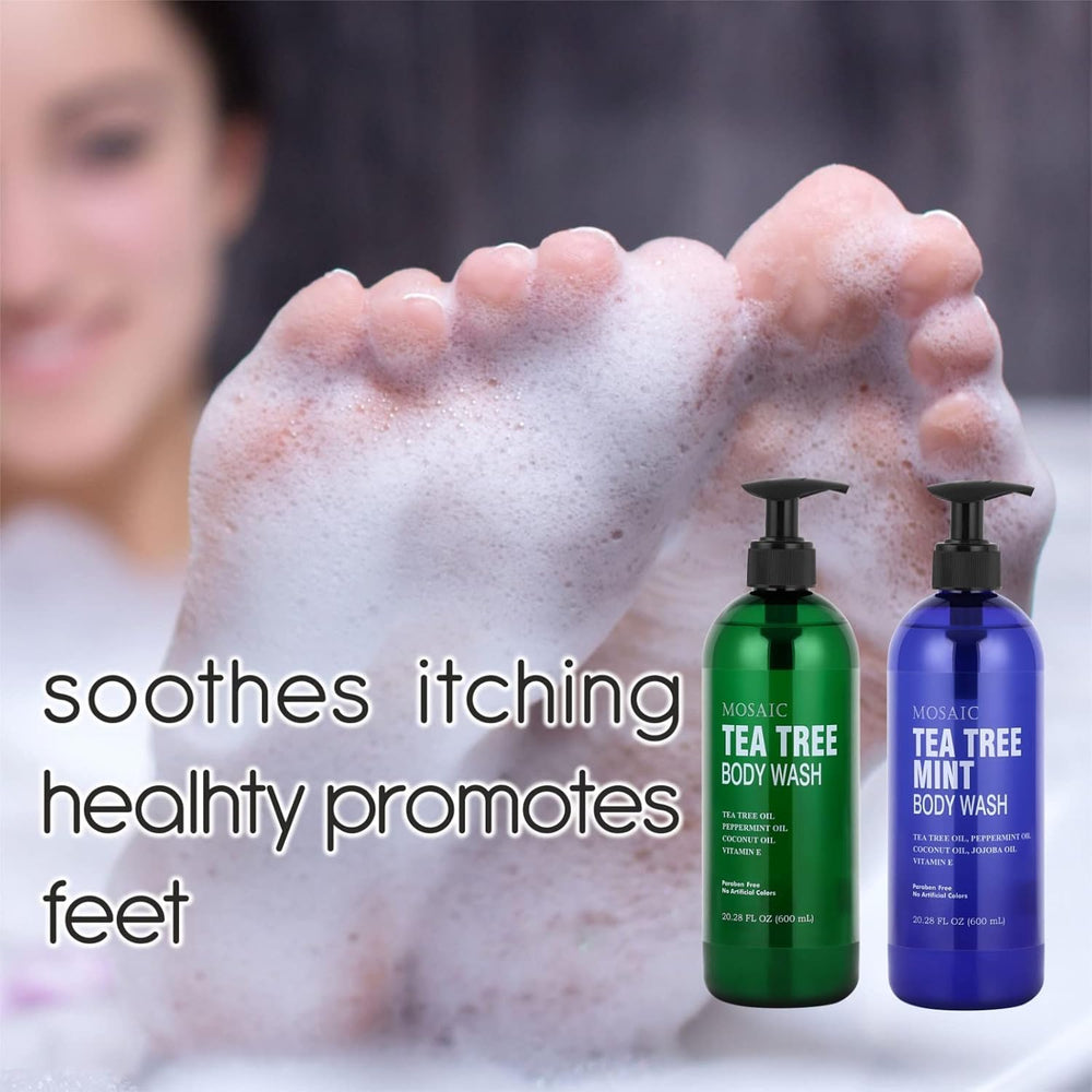 Foamy foamy-lather of AnatoliaDaphne Tea Tree Body Wash for thorough cleansing.