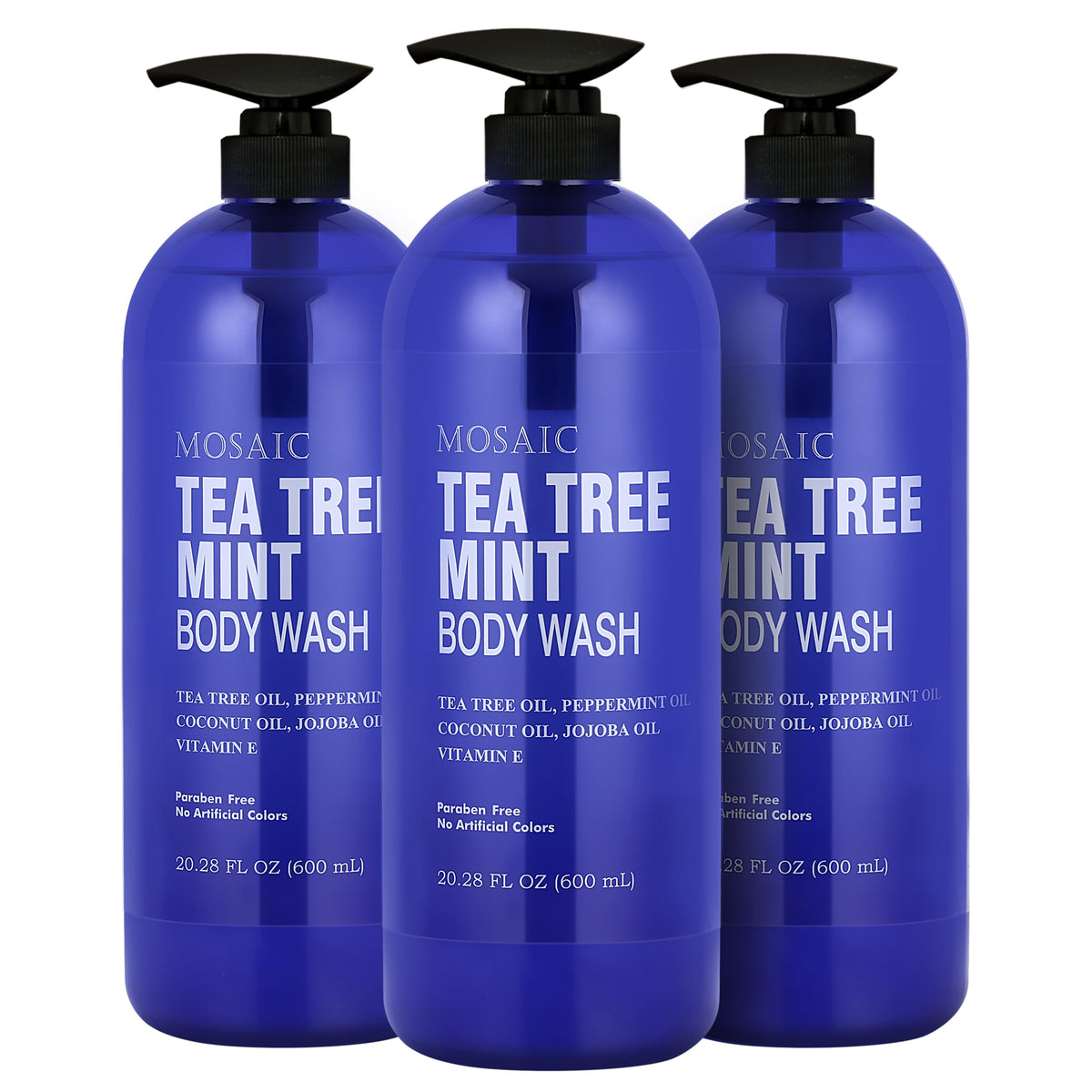 AnatoliaDaphne Tea Tree Body Wash bottle pour for a refreshing mint cleanse.