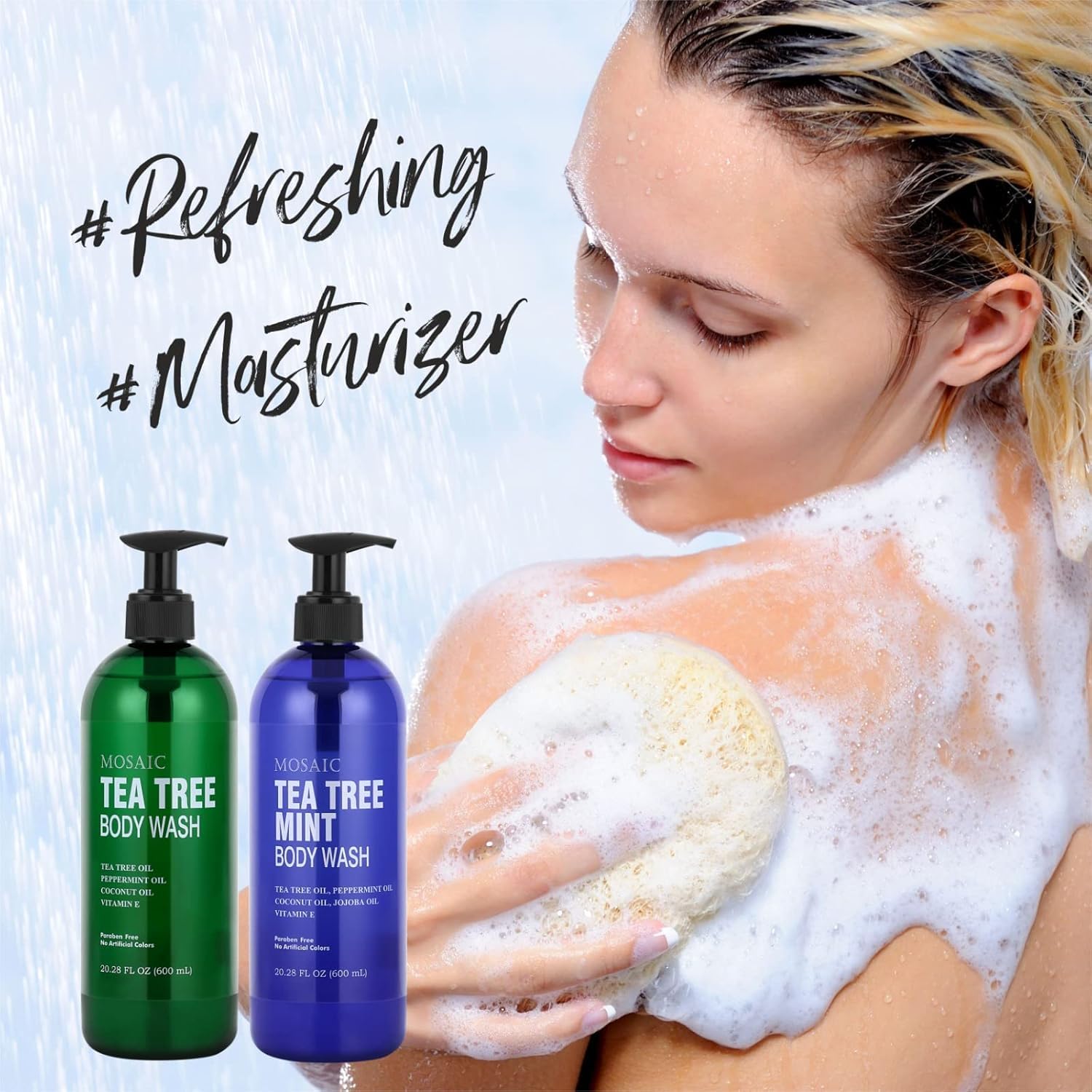 AnatoliaDaphne Tea Tree Body Wash natural oils blend shows gentle cleansing.