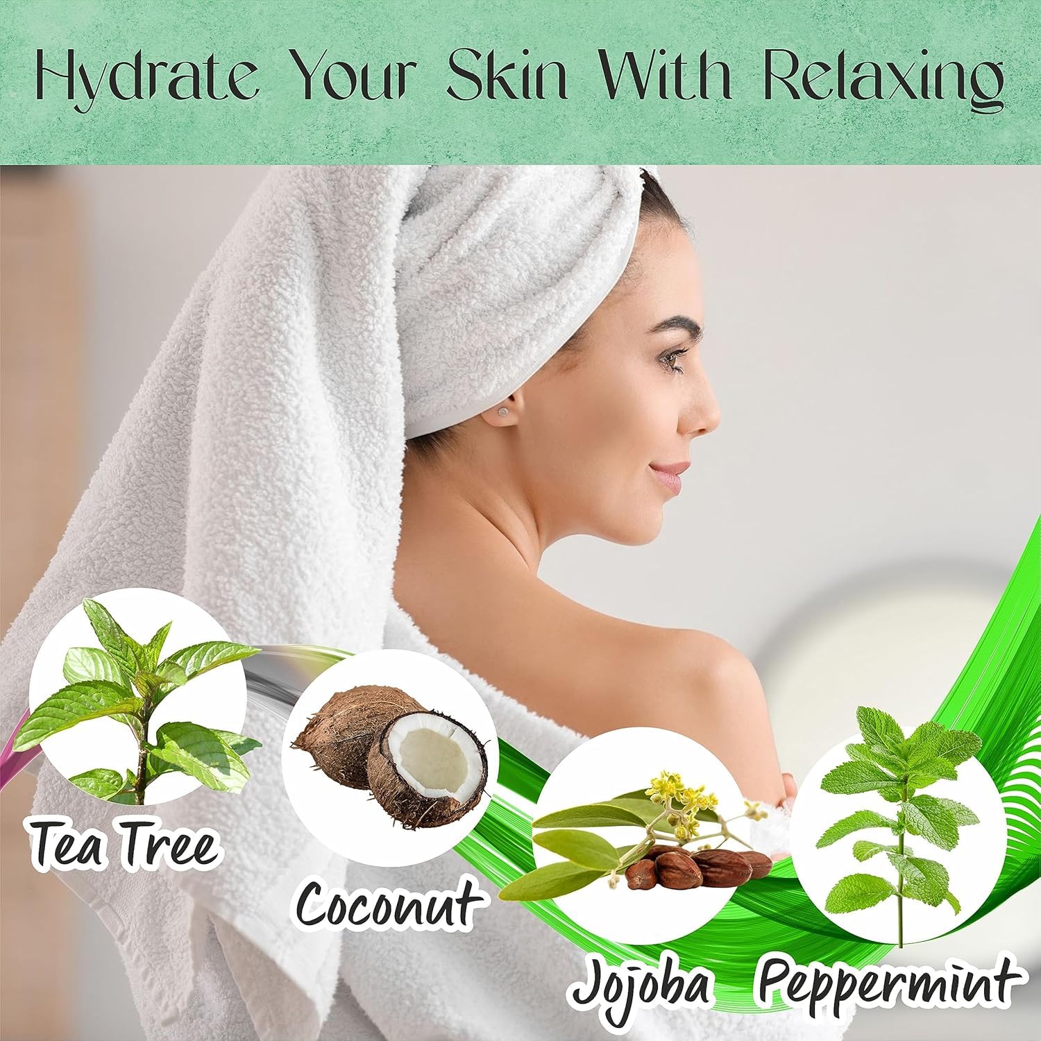AnatoliaDaphne Tea Tree Body Wash pack of three bottles shown on shelf.
