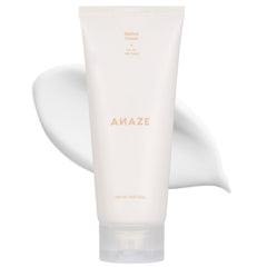 ANAZE Mellow Cream bottle on a vanity, signaling deep moisture for dry hair.