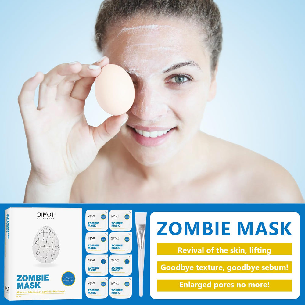 ANCAI Zombie Mask tightening effect close-up during wear.