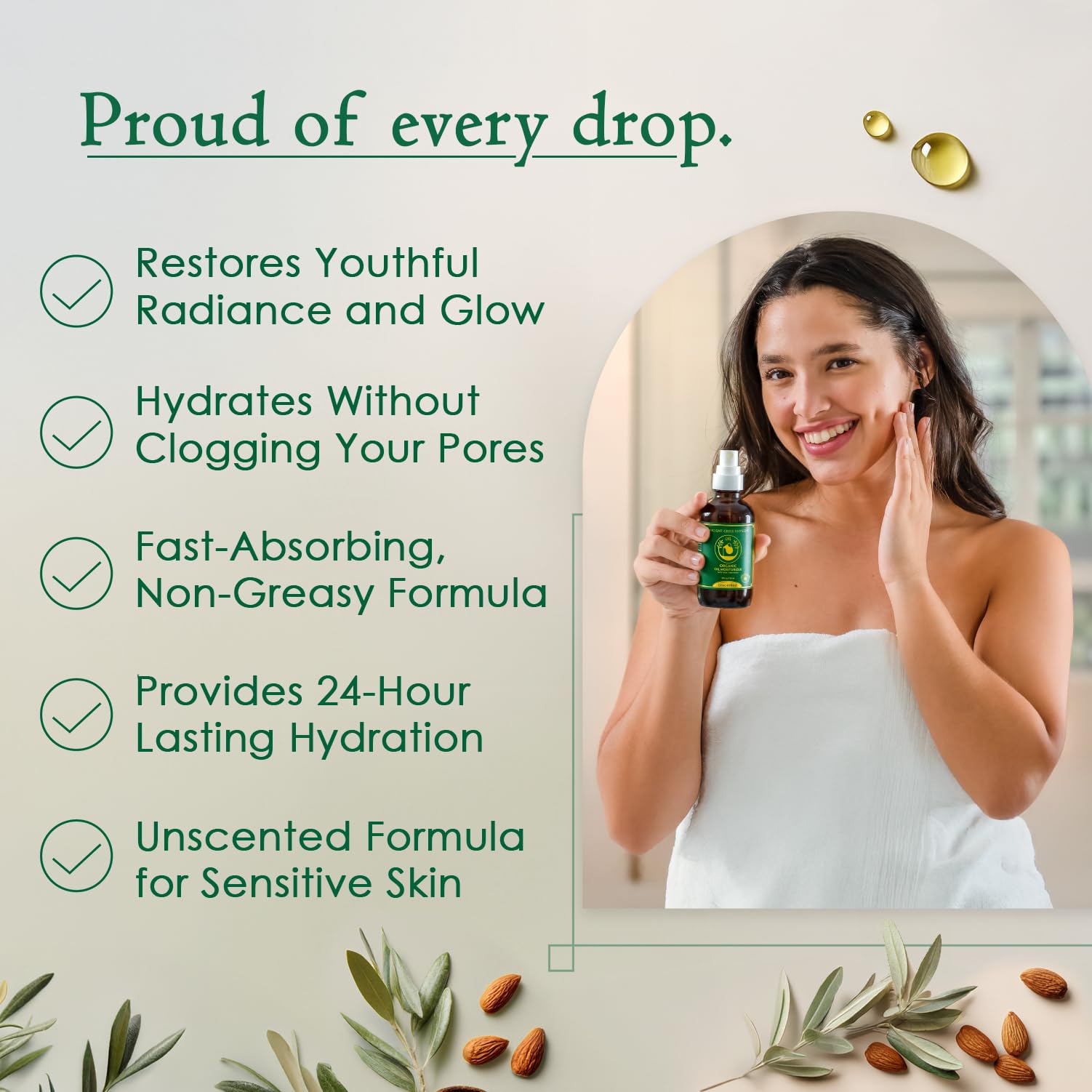 Ancient Greek Remedy almond oil close-up signals essential fatty acids for skin