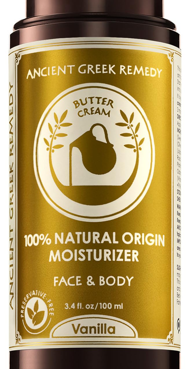 Ancient Greek Remedy face moisturizer jar close-up shows rich hydration texture