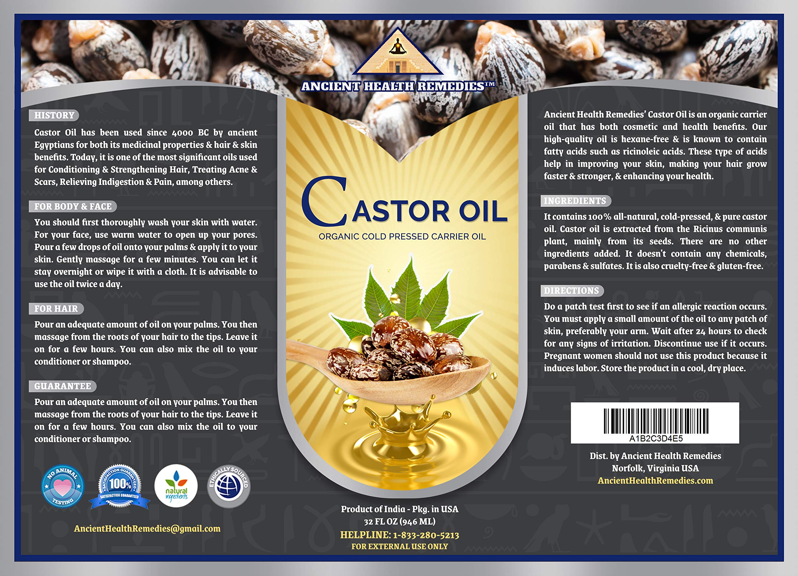 ANCIENT HEALTH REMEDIES castor oil for nails and cuticles care