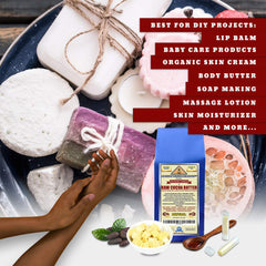 ANCIENT HEALTH REMEDIES Cocoa Butter for Body Care, melt-in consistency for easy application.