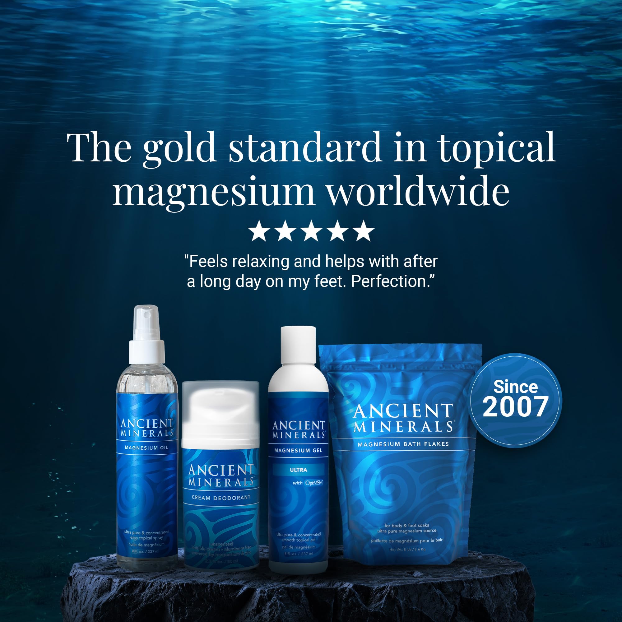 Ancient Minerals oil used for relaxation after activity