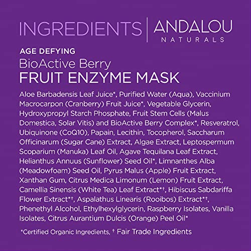 Packaging shot shows natural, clean ingredients from Andalou Naturals