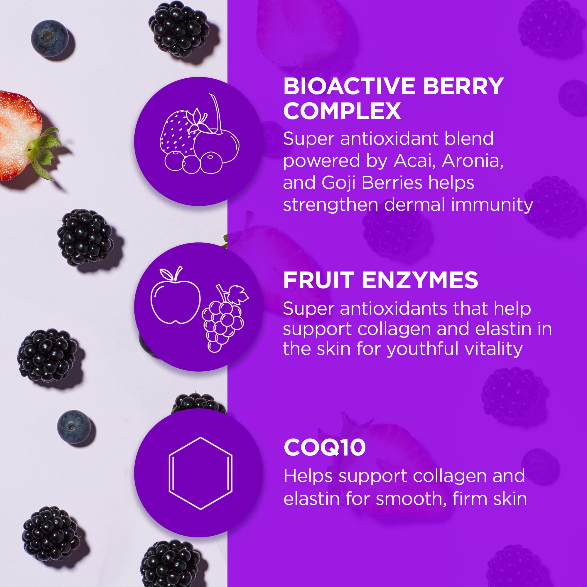 Andalou Naturals BioActive 8 Berry Mask creamy texture on skin supports pampering routine