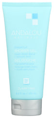 Andalou Naturals Grapefruit Shower Gel bottle for back acne and clean pores.