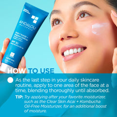 Andalou Naturals Daily Shade outdoors scene illustrating daily sun and pollution defense.
