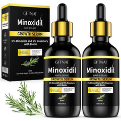 Andelusita minoxidil rosemary biotin bottle pour supports daily scalp care and fullness.