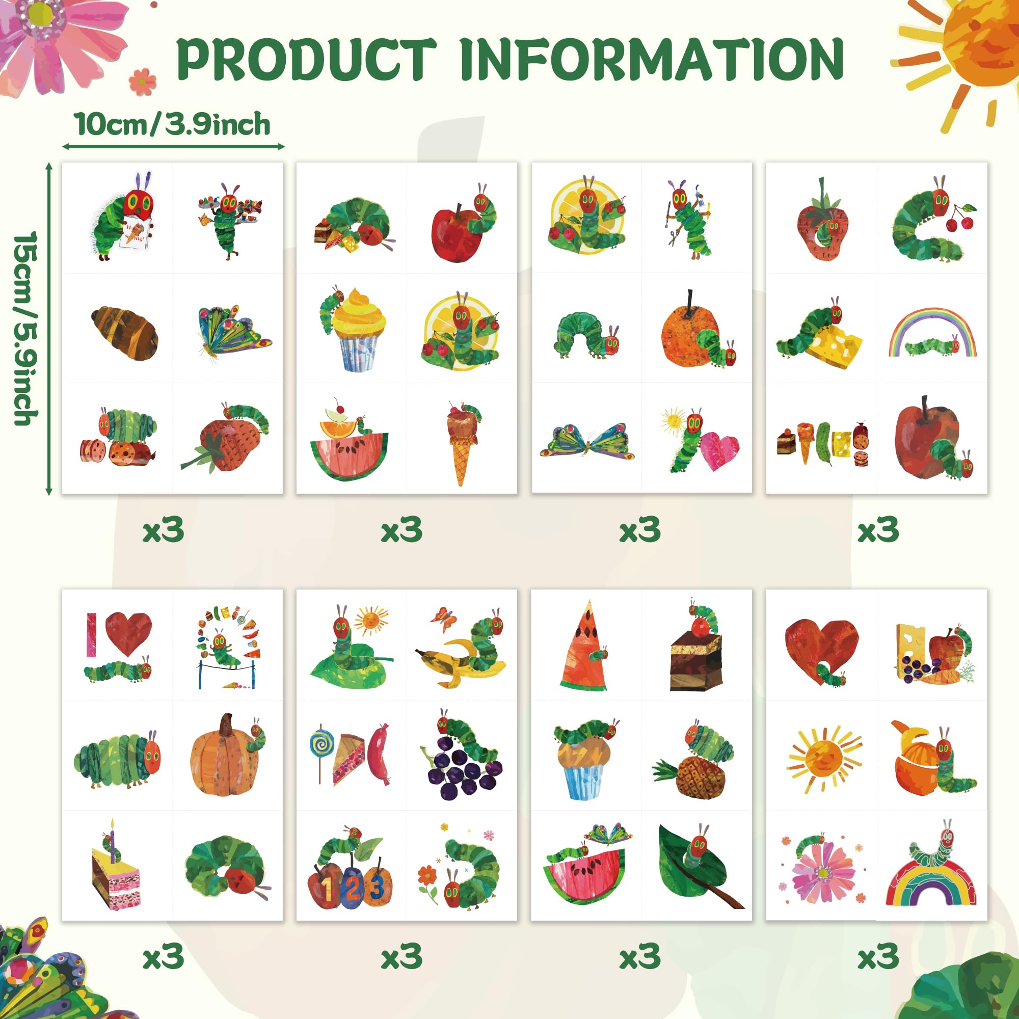 Andi Cppss Hungry Insects tattoos designs on a sheet for classroom rewards