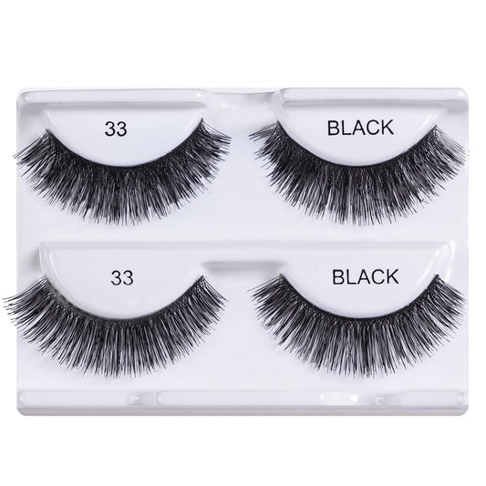 Andrea Two of a Kind False Lashes 33 Black pack close-up for dramatic full-volume lashes