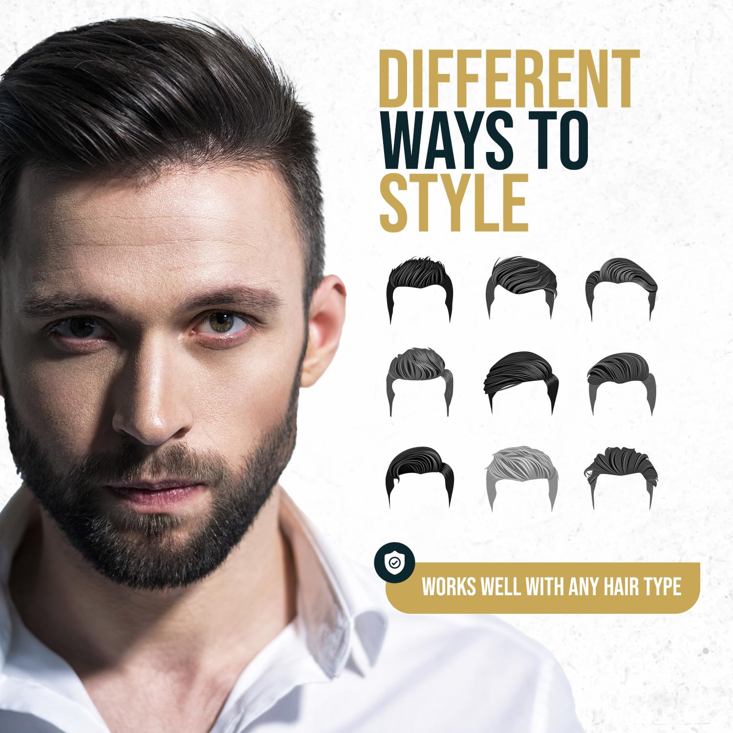ANDREW JAMES Be Easy hair styling application demonstrates simple, comb-free grooming.