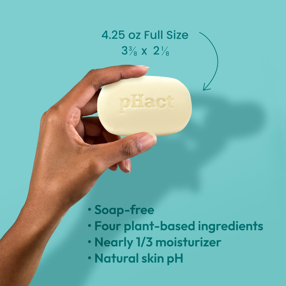 Andrew Lessman pHact cleansing bar bathroom-scene communicates fragrance-free, everyday cleansing