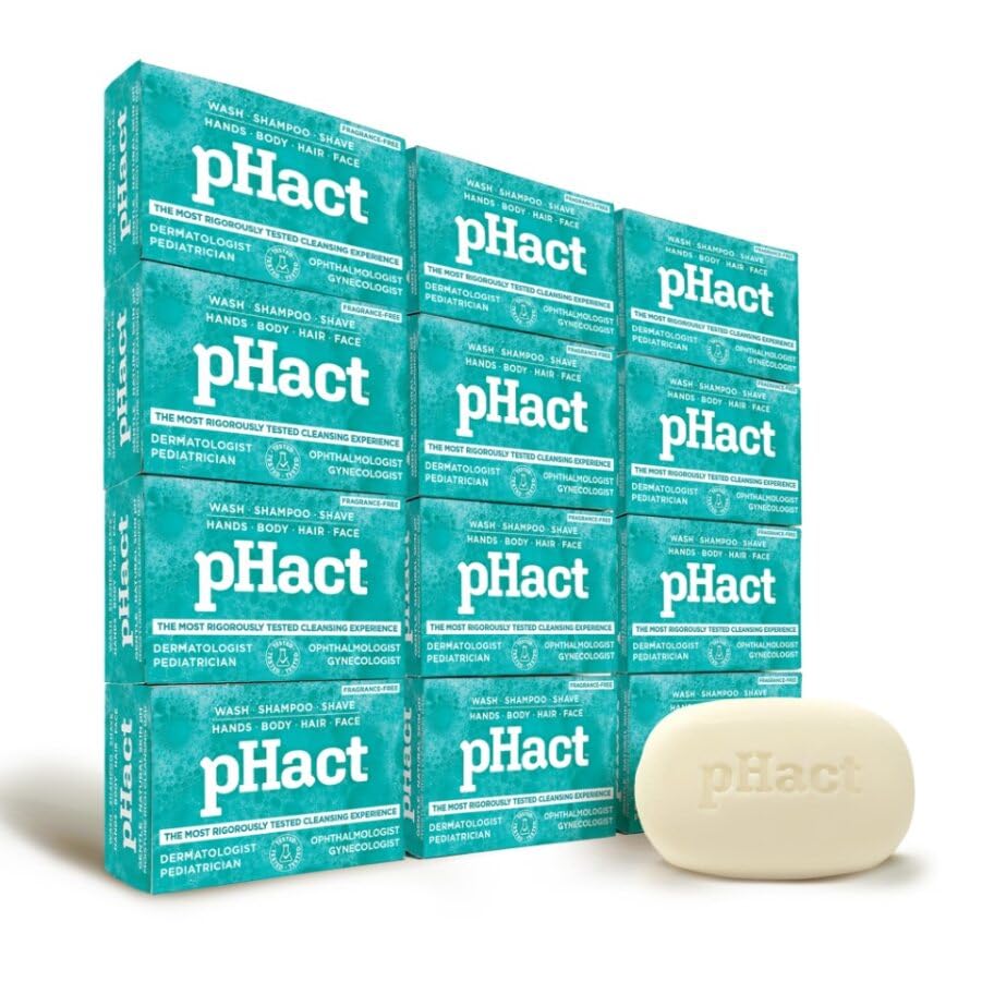 Andrew Lessman pHact cleansing bar close-up texture highlights mild, plant-based formula for sensitive skin
