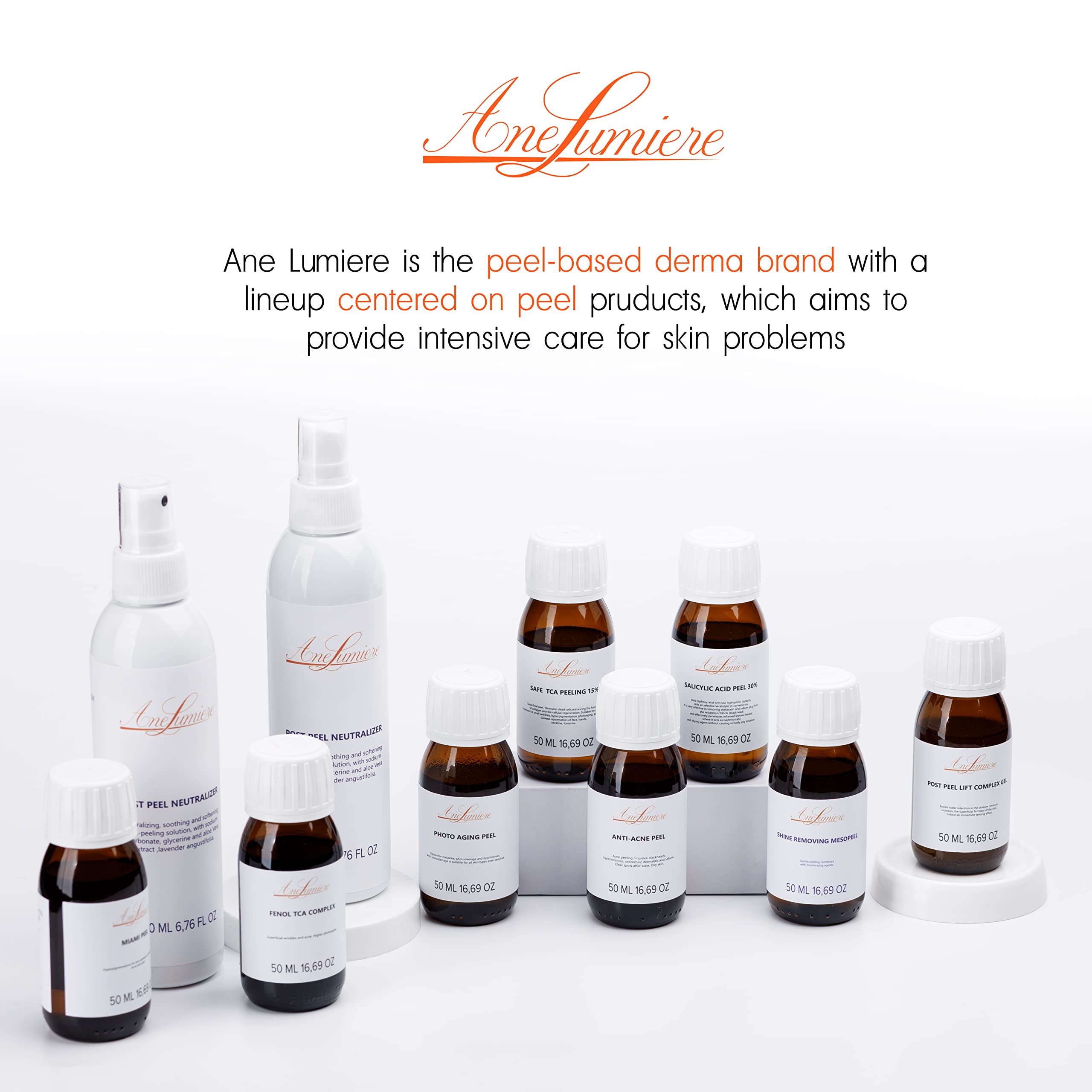 Display of Ane Lumiere Miami Jessner Peel on a clean vanity for home or spa use.
