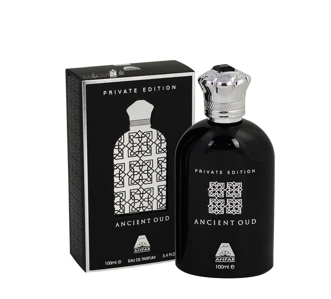 Anfar Ancient Oud Private Edition bottle front, ideal for evening wear.