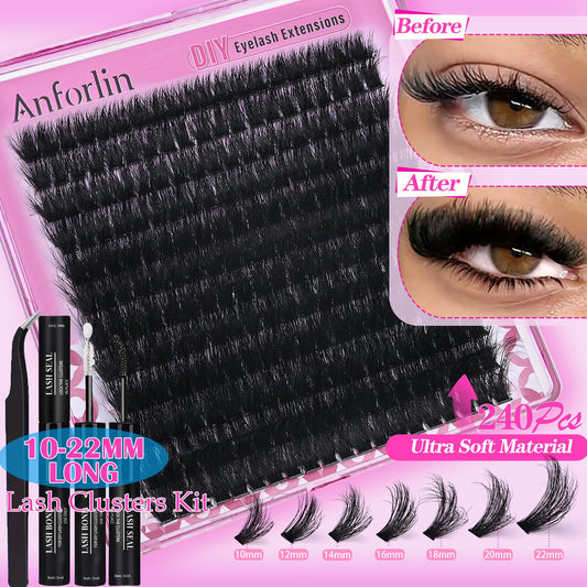Anforlin close-up of thin 0.05 mm lash bands highlighting comfortable fit benefit